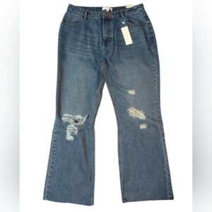 #4 Hustle N Holla Natalia Size 14W Low Rise Modern Fit Wide Leg Jeans NWT